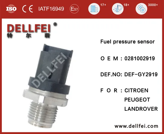 Fuel Rail Pressure Sensor OEM 0281002919 for CITROEN,LANDROVER,PEUGEOT