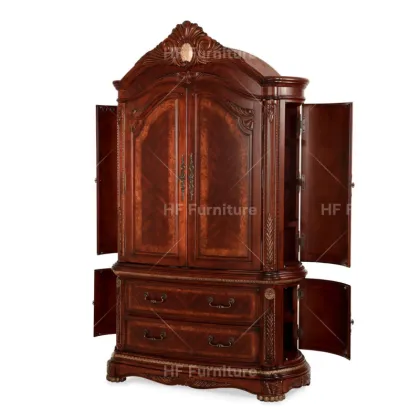 American Classical Hand Made Solid Wood Wardrobe with Drawers