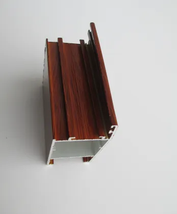 Wood grain aluminum door and window profiles