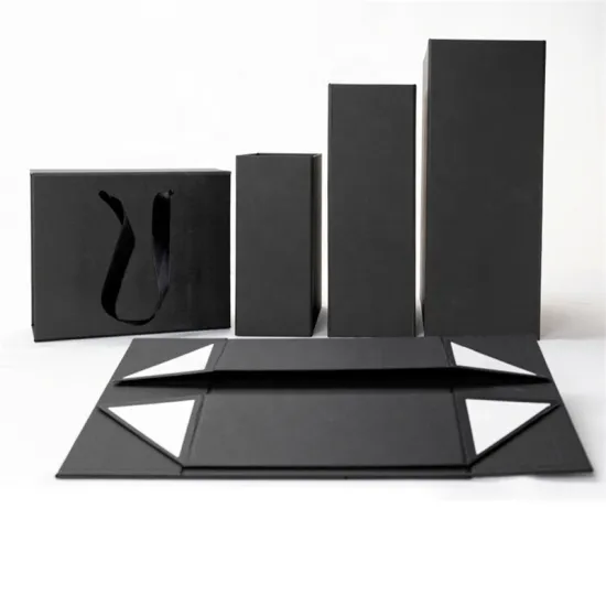 Black Rigid Folding Magnetic Closure Clothing Packaging Box