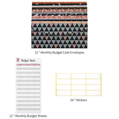 12 Pcs Budget Envelopes Waterproof Cash Wallet Envelopes
