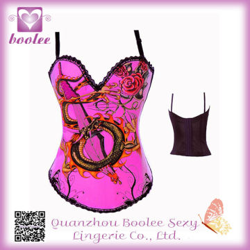 Fashion Sexy Corsets Pink Bustier Tops