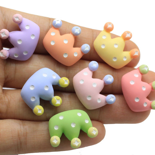 Candy Colors Crown Dots Resin Toy Ornament Flatback Embellishment Diy Dollhouse Girls Decoration Scrapbooking Diy Deco