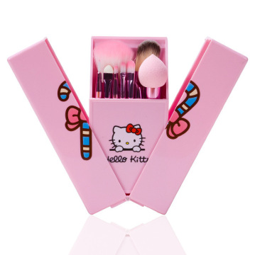 Boîte d'emballage rose en gros 8 outils de beauté PCS et ensemble de brosses de maquillage de voyage miroir