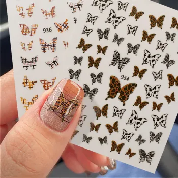 Gelsky Elegant Butterfly Nail Stickers - Colorful Luxury Nail Decals