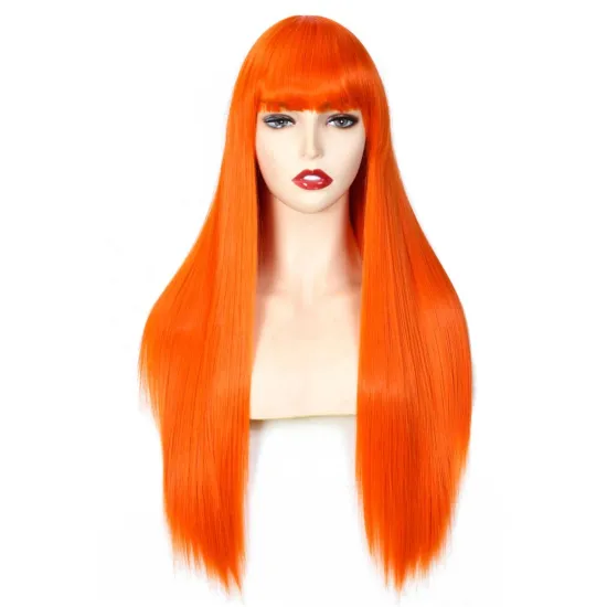 White Color Synthetic Wigs Long Straight Cosplay wig for Women 60/613 Blonde MIddle Part Nature Hair