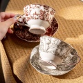 New Tea Cup Set Luxury Ceramic Cappuccino Cups Bone Tea Cup Set and Saucer Porcelain Coffee Mug