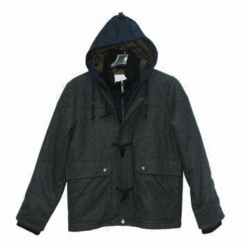 Men's woolen coat, warm design, woolen fabric
