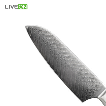 7-дюймовый стальной нож Damascus Santoku