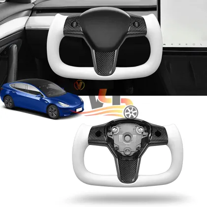Carbon Fiber Steering Wheel for Tesla S/X/3/Y Yoke