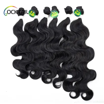 imported fiber wholesale price body wave darling synthetic hair weaving, darling soft full head synthetic hair extensions
