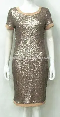 Pretty Steps gold sequin dress designer one piece party dress