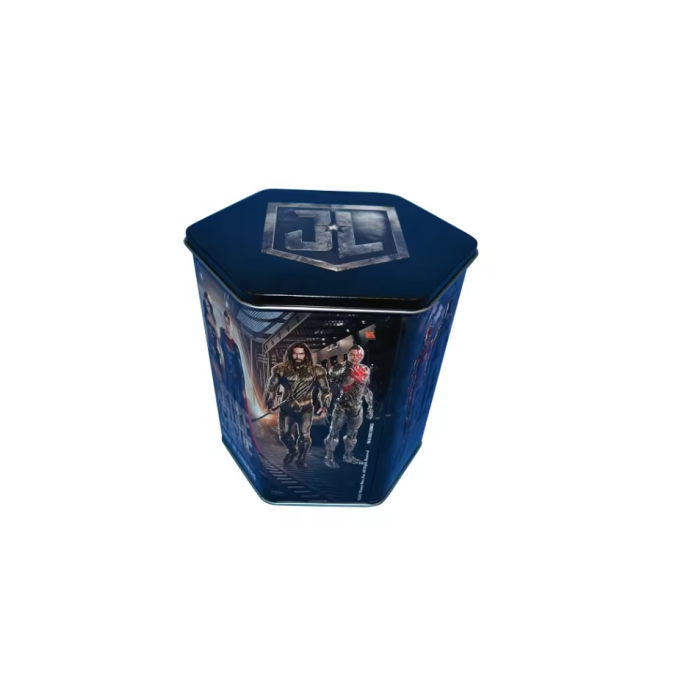 DADI 0.6 Gallon Hexagonal Popcorn Bucket Metal Lid