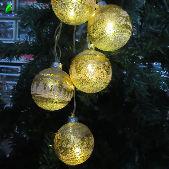 Christmas decoration light garlands glass led ball shape string lights for room curtain