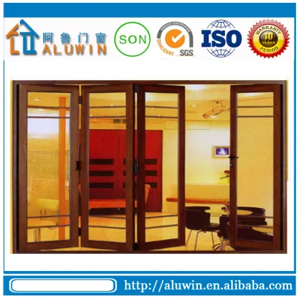 Mahogany and Teak wood Aluminum Folding Bifold Doors