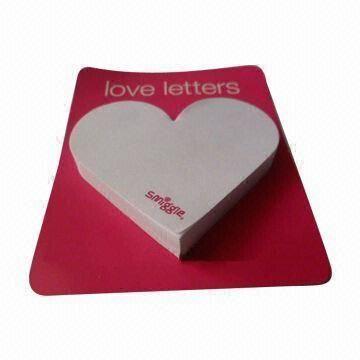 Heart sticky notepad, self-adhesive