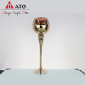ATO Red Leaf Printed Glass Candlestick Home Decor