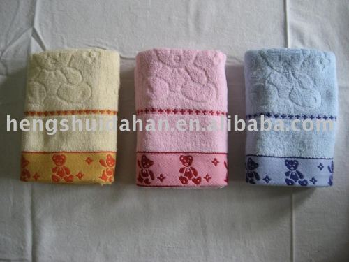 Solid dyed microfiber terry towel face towel hand towel