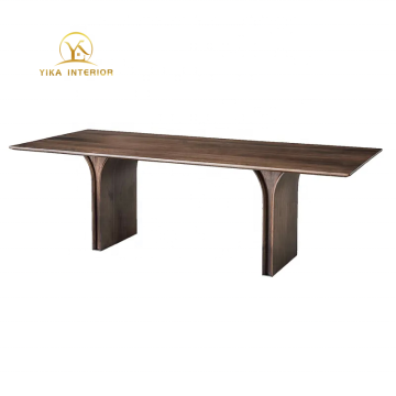 Wabi-Sabi 6-8 kişi için minimalist doğal ahşap yemek masası