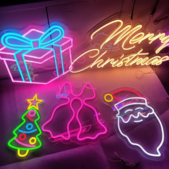 Christmas LED Neon Signs for Wall Decor - Acrylic Neon Lights for Bedroom & Kids Room