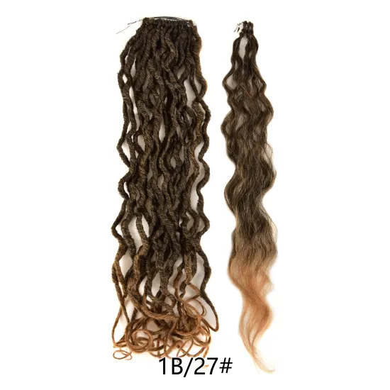 Crochet 20inch mermaid Locs in synthetic hair extension ombre Faux Locs Pre-looped Braiding hair for afro women