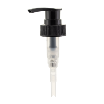 28/400 de distribuidor com nervuras preto da bomba da loção para sabão líquido e lavagem do corpo