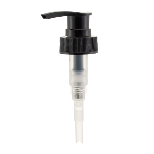 28/400 Dispensador acanalado negro de la bomba de la loción para el jabón líquido y el gel de baño