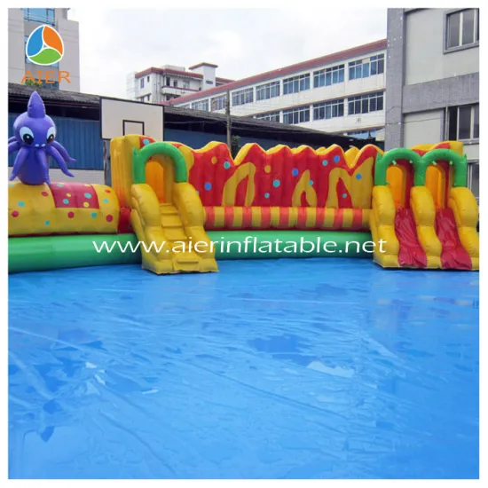 2014 New and Giant Inflatable round Pool with slide,Inflatable swimming pool for sale