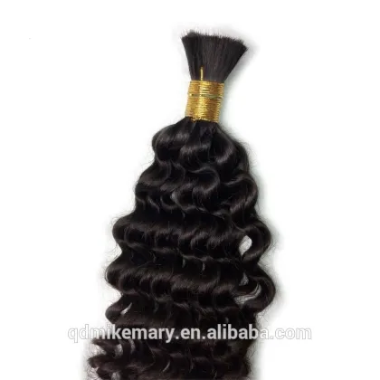 Human Hair Braiding Brazilian Deep Wave Hair Bulk