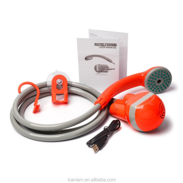 Tragbares Camping -Duschkit mit Wasserpumpe, Duschkopf und Accessoires zum Aufhängen