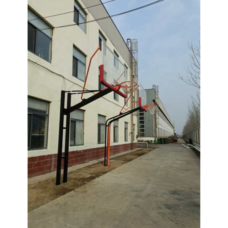 Enhanced Ground Burial Basketball Hoop Stand for Outdoor