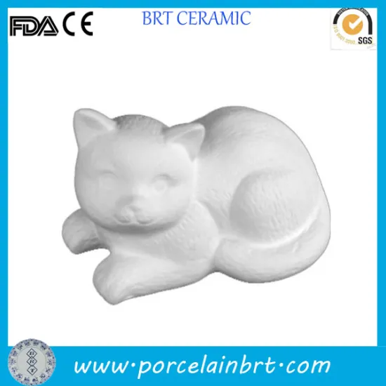 Tabby cat cute animal Unpainted Ceramic Bisque