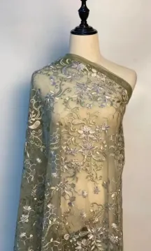 100% polyester mesh embroidered fabric garment fabric