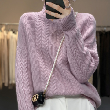 Loose casual all-wool knitwear for women