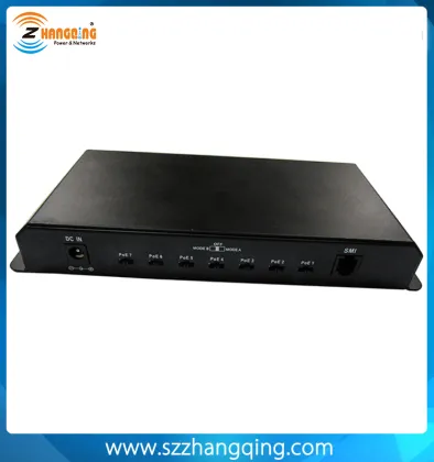 48 volt in either A or B modes 8 Port Gigabit Ethernet Switch
