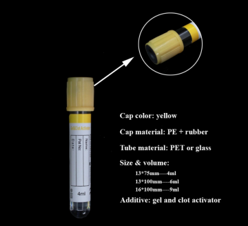 13x75mm Yellow Blood Collecting Tube