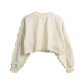 Womens Cropped Casual Long Sleeves Sweatshirts