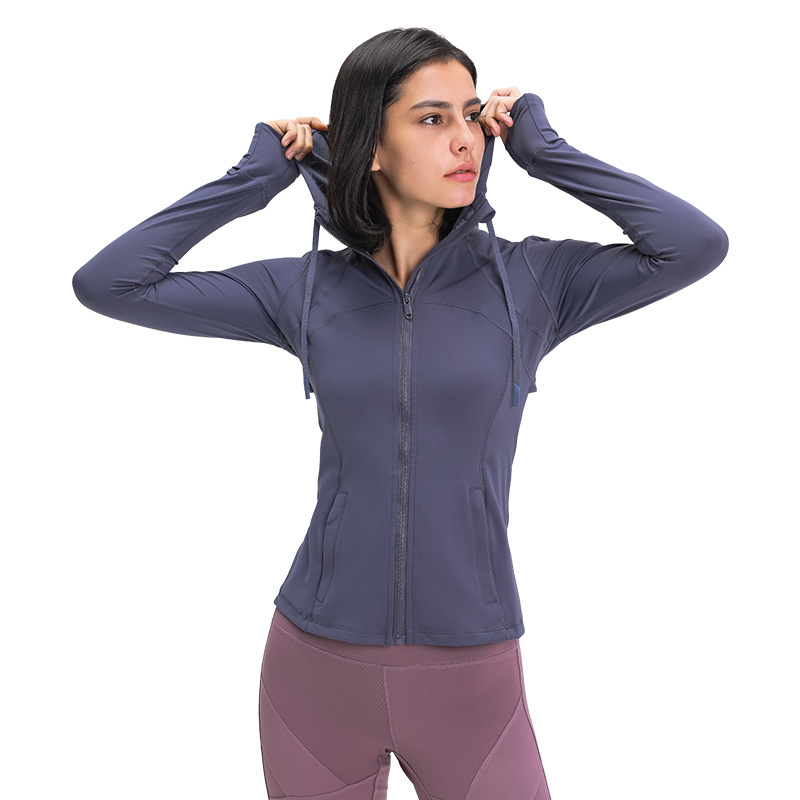 High Elastic Ladies Sports Sports Jacke mit Kapuze