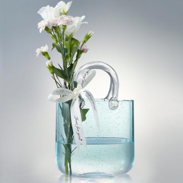 Bình thủy tinh thổi bằng tay - Bình đựng hoa bằng kính Clear Clear Glass có tay cầm