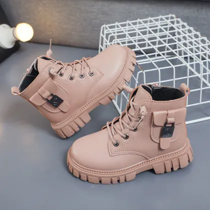 New Design: High Quality Winter Children's Non-Slip PU Leather Martin Boots for Girls - Trendy Outdoor Footwear