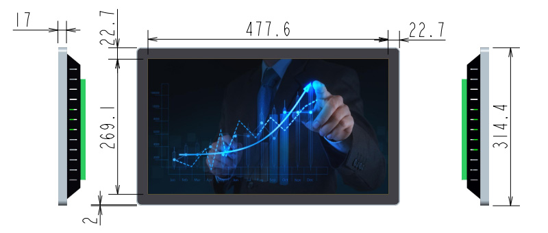 21.5" Super bright Capacitive touch Monitor