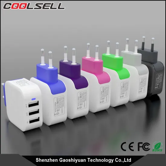 Wholesale high quality 3 ports quick charging portable travel charger usb wall charger