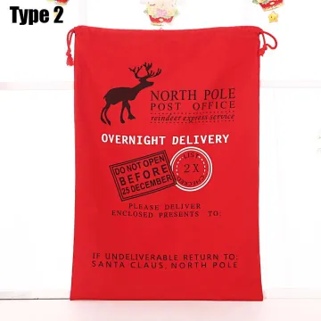 Wholesale Cheap High Quality red color Christmas Gift Bags Santa Sack with Cotton Canvas Drawstring