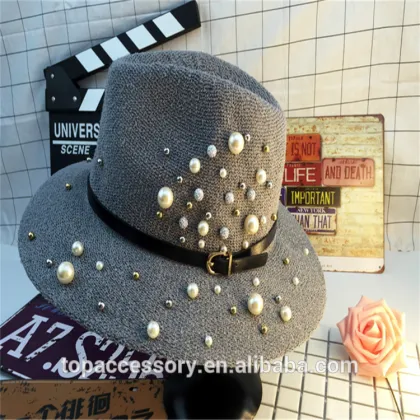 New Spring Pearl Apron Bowler Hats Travel Sun Hat For Women