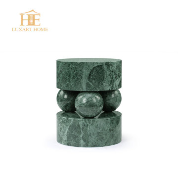 Modern Green Marble Low Coffee Table for Living Room