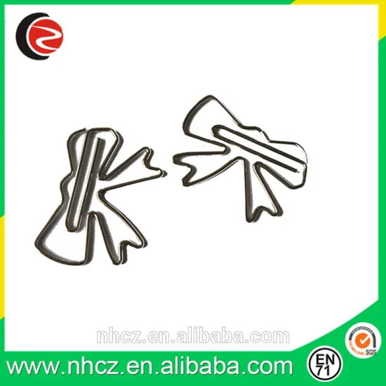 Stationery Plated Bow Shaped Paper Clip
