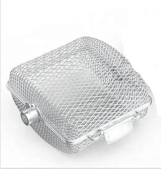 Stainless Steel Mesh Net for Fish, Vegetables, Shrimp, Coffee Beans, and BBQ Rotisserie Basket
