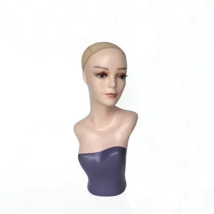 Realistic Mannequin Head Bust Plastic Female Mannequin Head With Shoulders for Display wig and scarf