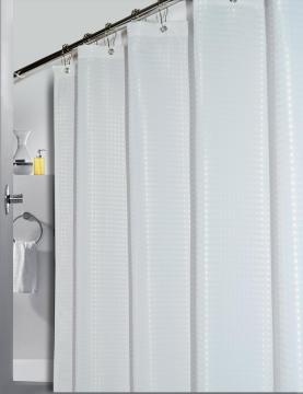 Solid Color Jacquard Waterproof Shower Curtain