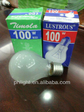 A55/A60 220V Frosted Incandscent Bulb from Manufacturer